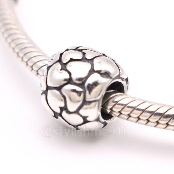 Authentic PANDORA Sterling Silver Multiple Hearts Charm - 790174 - Picture 1 of 12